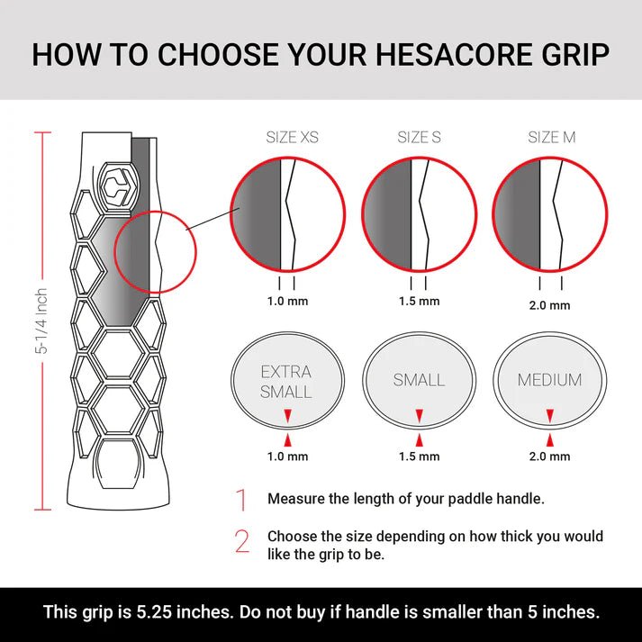 Hesacore Carbon Grip 5.25" Long - Stiff Feel - Heritage Creek Sporting Goods
