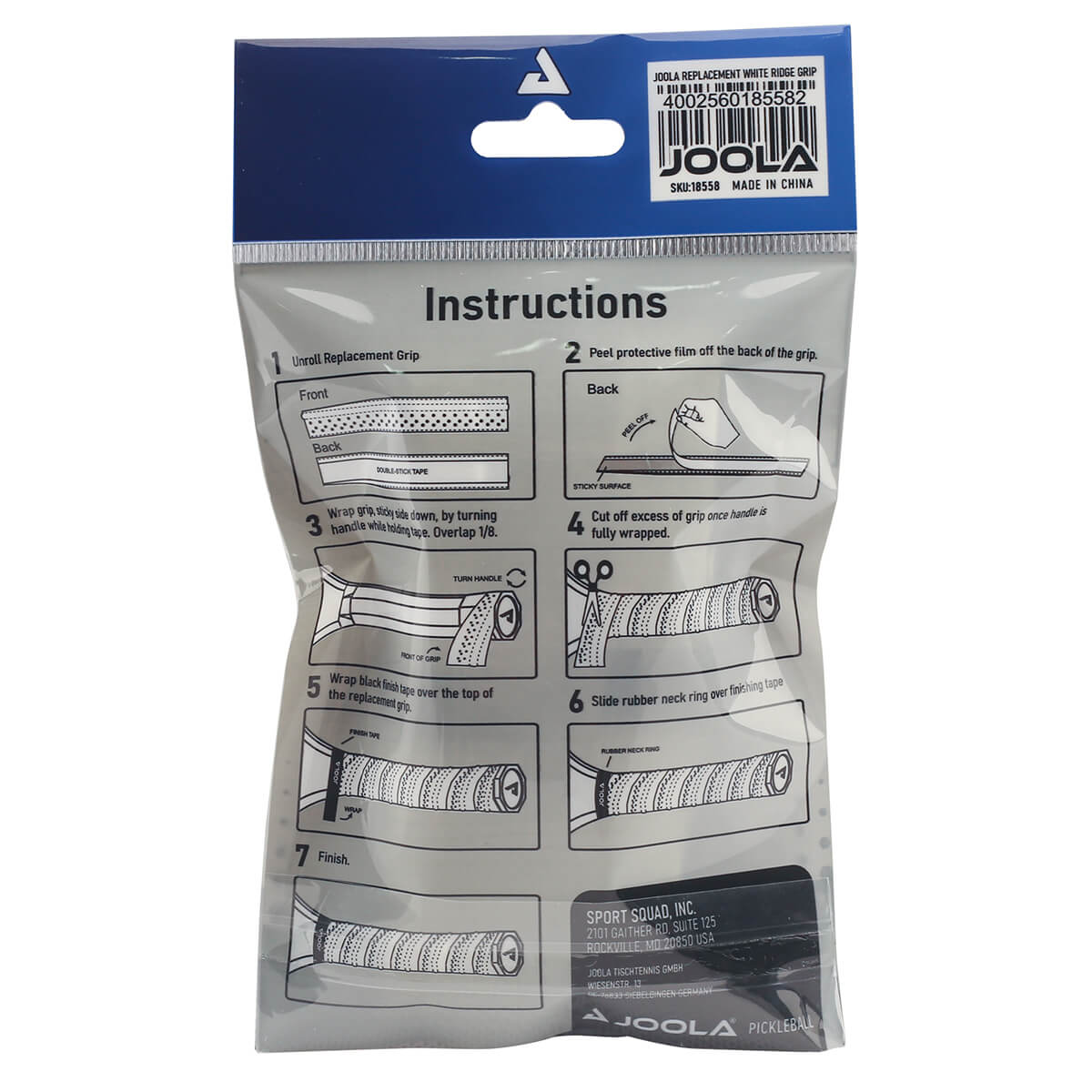 JOOLA Replacement White Ridge Grip (2 pack) - Heritage Creek Sporting Goods