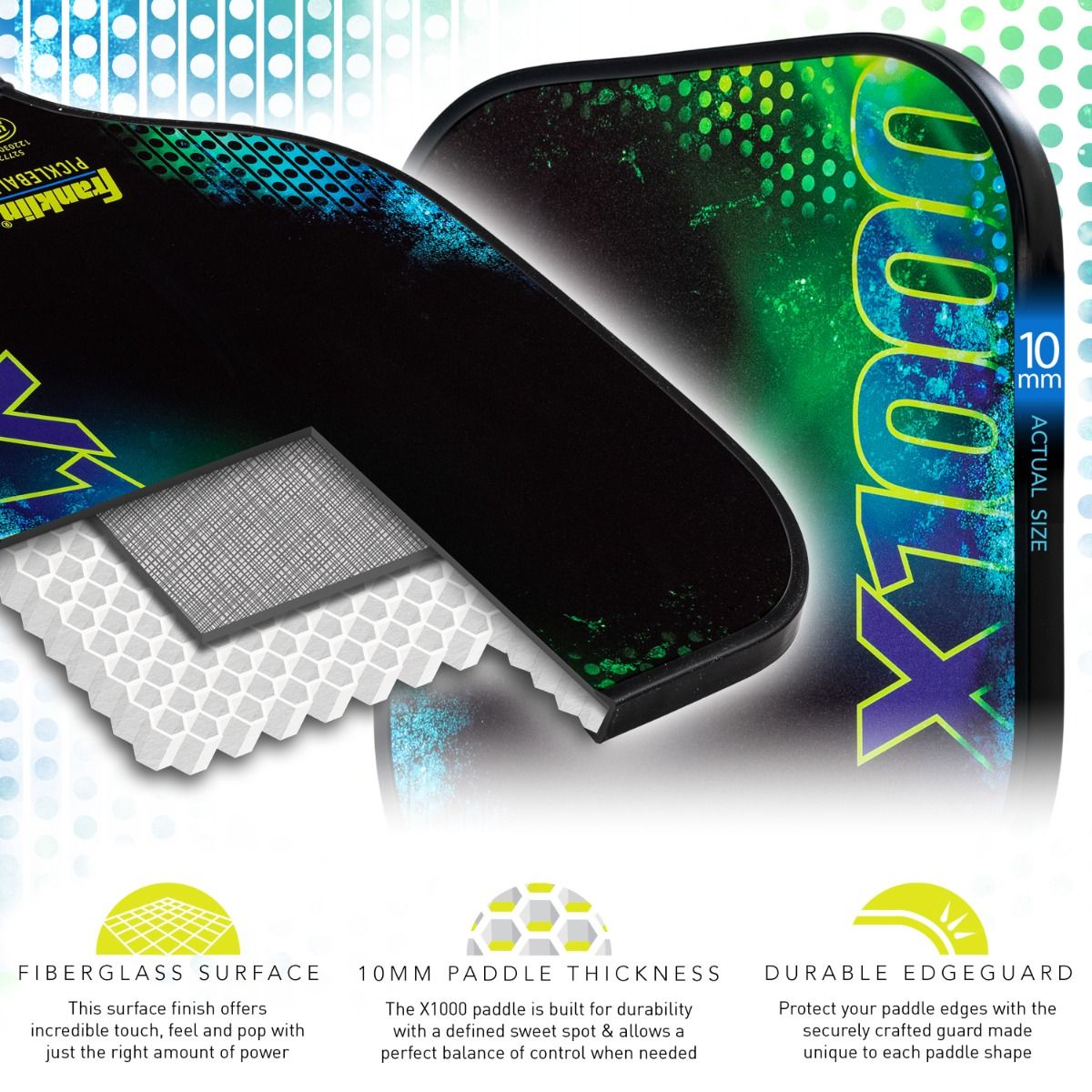 Franklin X-1000 Series Fiberglass Pickleball Paddle - Heritage Creek Sporting Goods