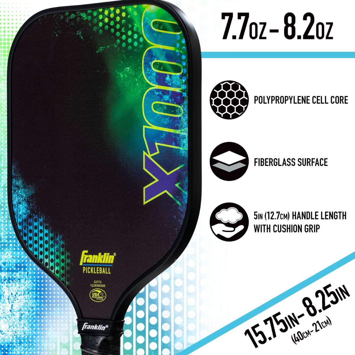 Franklin X-1000 Series Fiberglass Pickleball Paddle - Heritage Creek Sporting Goods