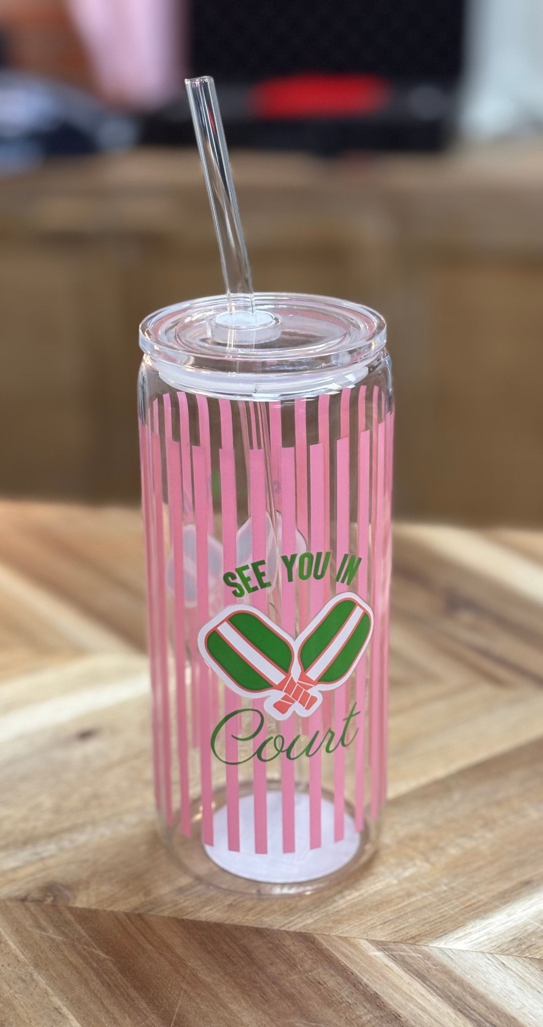 See You In Court Glass Pickleball Cup - Heritage Creek Sporting Goods