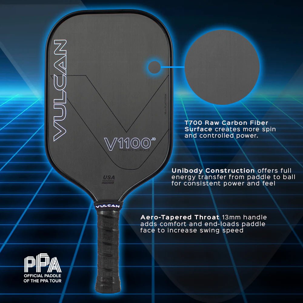 Vulcan V1100JD T700 RCF Pickleball Paddle - Heritage Creek Sporting Goods