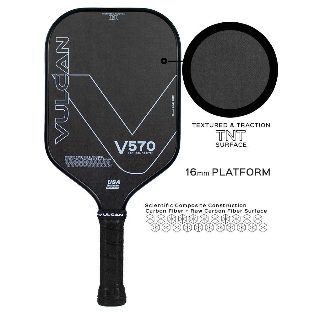 Vulcan V570CF2 16mm Pickleball Paddle - Heritage Creek Sporting Goods