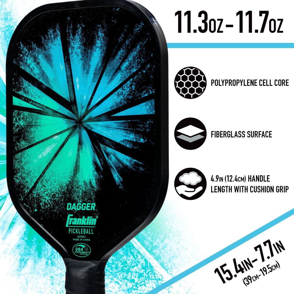 Franklin Dagger Fiberglass Pickleball Paddles and Balls -2 players