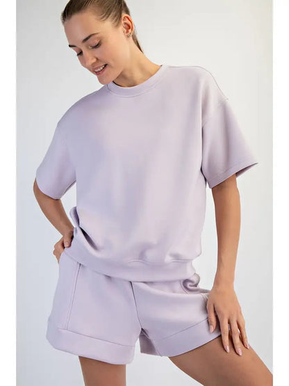 Modal Scuba Basic Short Sleeve Top