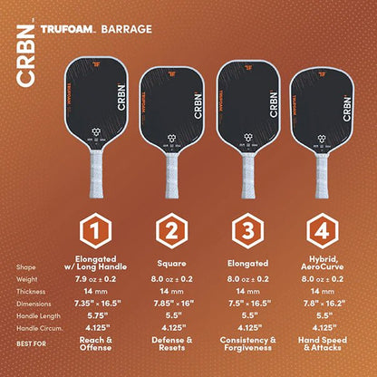 CRBN1 Trufoam Barrage Pickleball Paddle