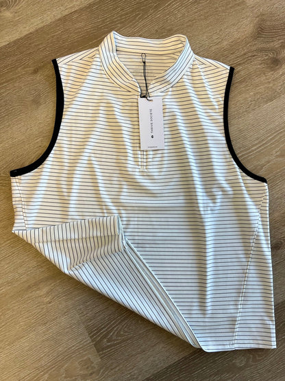 Thrive Societe Stripe Zip Tech Tank - Heritage Creek Sporting Goods