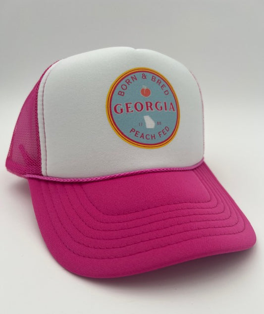 Georgia Born & Bred Hot Pink Trucker Hat