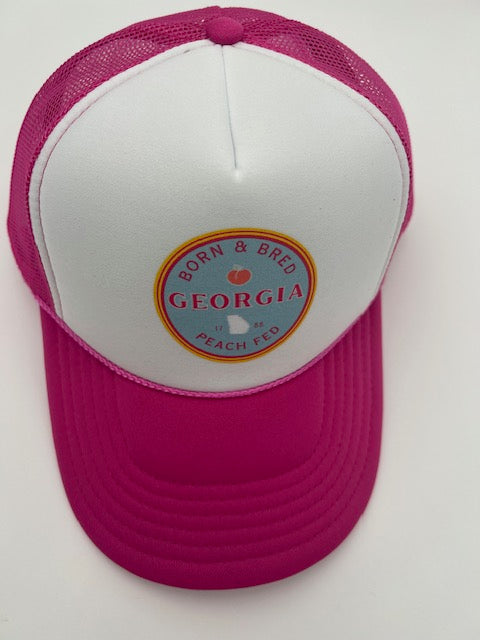 Georgia Born & Bred Hot Pink Trucker Hat