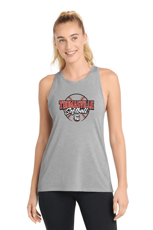 Thomasville Bulldog MS Softball Ladies Grey Tank