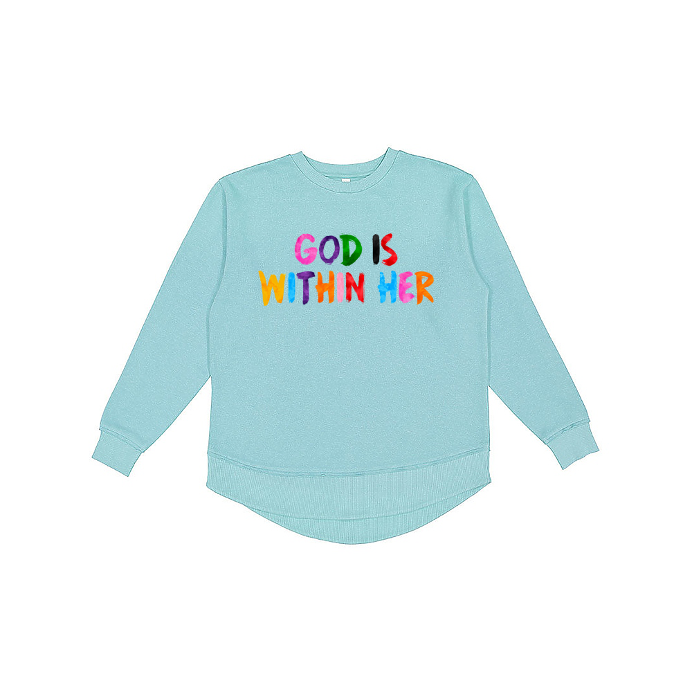 Rhea Mills God is Within Her Ladies Sweatshirt