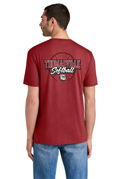 Thomasville Bulldog MS Softball Heather Red T-Shirt