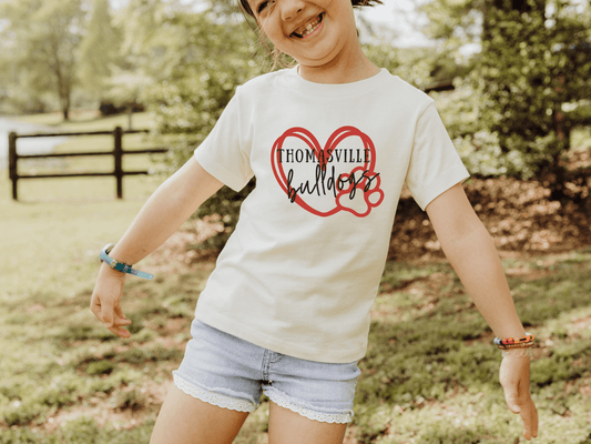 Thomasville Bulldog Youth Heart Shirt